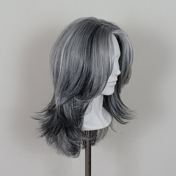 Grey Layered Medium Wig - Picture 3 of 12